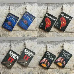 Outros Brincos de Livro de Livro de Madeira de Ficção de Halloween para Mulheres 2022 mais recentes Jóias de Halloween Jóias de Halloween 240419