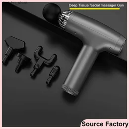 Electric massagers Deep tissue high-frequency massage gun muscle massage relaxation neck and foot body massager 5-kind head massage equipment fascia gun Y240425