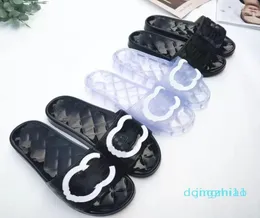 여성 디자이너 슬리퍼 투명 PVC Jelly Sandals 여성 편지 인쇄 럭셔리 여름 슬리퍼 슬라이드 실리콘 레이디 플립 플립 7118412