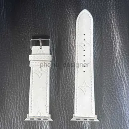 Akıllı Watch Utra 2 42mm Serisi 9 8 7 6 5 45mm Deri Iwatch Bantlar Moda Wowan Straps White Beyaz