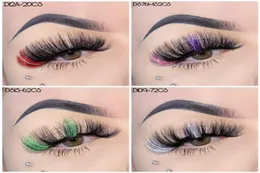 Cinelas colorido Wispy Fluffy Glitter Faux 3D Mink Lash Highlighter Brush para maquiagem diária9516110