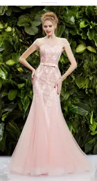 Party Dresses Prom Beading Vestido de Renda Festa Longo 2024 Sexig rosa Long Mermaid Formal Gown Evening Dress