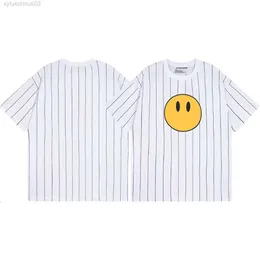Drew Marka Tasarımcı T Shirt Yaz Çekmece Smiley Yüz Mektubu Baskı Grafik Gevşek Kısa Kısa Kollu Çekme Tişört Trendi Gülümseyen Harajuku Tees 3673
