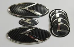 7pcs 3D Black Carbon K Emblem Adesivo per Kia New Forte YD K3 20142015 Emblemi di auto7673311