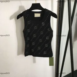 디자이너 니트 조끼 여성 브랜드 의류 여름 탑 패션 라인톤 레터 로고 레이디스 슬리빙 T 셔츠 4 월 19 일
