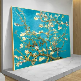 Van Gogh 아몬드 꽃 유명한 유화 유화 캔버스 프린트 재생산 인상적인 꽃 벽 예술 그림 홈 장식 Cuadros Unframed