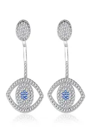 Azul Evey Eyes Stud Brincos para mulheres Design de moda de meninas Crystal Rhinestone Drop Drop Droples Iced Out Brass Rose Gold Sil1025363