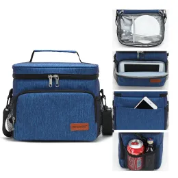 Bags Large Capacity Picnic Cooler Bag Shoulder Bento Thermal Tote Office Food Pouch Camping Snack Fruit Drink FreshKeeping Package