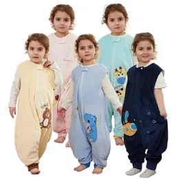 Michley Cartoon Children baby sovsäck säck med fötter ärmlös sömnkläder sömn pyjamas för flickor pojkar barn unisex 16t 240415