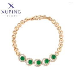 Pulseiras de link xuping jóias chegando requintado estilo elegante forma exclusiva cor de ouro feminino presente de natal presente x000761817