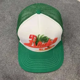Rhude Hat Fashion Brand Ball Caps New Casual Brim Brim Outdoor Sunscreen Baseball Cap Men Женщины высококачественная уличная одежда зеленый синий Rhude Регулируемая шляпа 7444