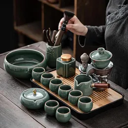 Tee -Sets Porzellan Chinesische Zeremonie Tee Set Bowl Accessoires Paar 6 Personen Werkzeug Luxusstil Taza Mate Tabelle AB50Ts