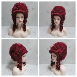 الباروكات Cosplay Wig Halloween Wig Costume Model Wig Curly Wig Deep Red