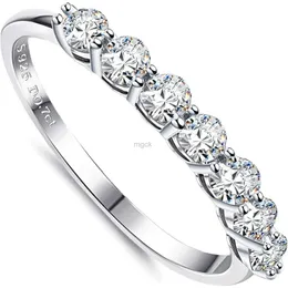 Ringos de casamento Fansilver Banda de casamento 0.7ct criou Diamond 18k White Gold Plated 925 Sterling Silver Weding Band Backable Ring For Women 240419