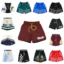 Mäns shorts designer herr shorts rhude shorts män högkvalitativa gata slitage byxor mens korta brevtryckt dragsko hip hop casual byxor strandkvarter shorts shorts