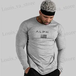 Herr t-shirts herrar gym sportkläder mode fitness t-shirt springande sporttröja andningsbar fritid mens lång slav t-shirt t240419