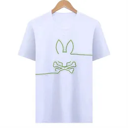 2024 Psyco Bunny Shirts American Designer Skull Rabbit Padrão de algodão camiseta Tees Mulheres negócios CASUAL CASUAL DE MANDAS CURTAS T-shirt Summer 36G7