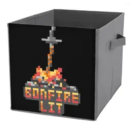 Bolsas de armazenamento Bonfire Bonfire Caixa dobrável de grande capacidade Sala de artesanato portátil Gráfico gráfico de brinquedos armazenados