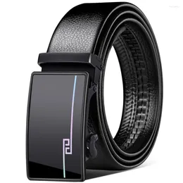 Belts Balck PU Leather Belt With Bright Surface Automatical Buckle Men's Fashion Waist