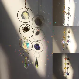 Decorative Figurines Suncatcher Artificial Crystal Pendant Colorful Handmade Exquisite Wind Chime Star Moon Sun Catcher Hanging For Window