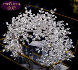 Luxury Snow Queen Diamond Wedding Tiara Barok Crystal Bridal Headwear Crown Crowlestone z biżuterią ślubną Akcesoria do włosów Dia9388830