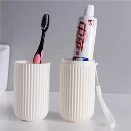 2024 new Travel Practical Toothbrush Cup Portable Bathroom Toothpaste Holder Storage Case Box Environmentally Friendly Travel Rinse Cup for