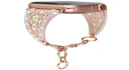 Luxury Bling Diamond Women Armband för Apple Watch Band Series 6 SE 5 4 3 Metal Strap For Iwatch 40mm 44mm 38mm 42mm Chain Belt6511188