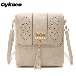 Taschen Gykaeo weibliche Hollow -out -Quasten -Quasten -Umhängetaschen Handtaschen Frauen berühmte Marken kleine PU Leder Abend Clutch Crossbody Taschen