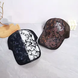 luxury designer spring/summer mesh baseball caps Four-leaf boa constrictor skin plaid thin sunshade hats men's and women's outdoor embroidered sun hats