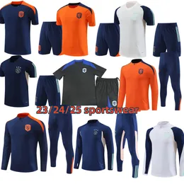 New 24/25 Netherlands national team jersey set training suit for children and adults 23 24 jogging training footbinding sportswear