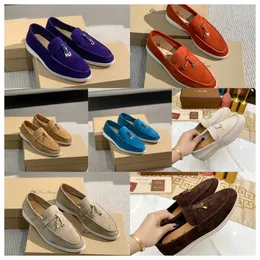 2024 New Top Lora Pianas Loafers Women Men Dress Shoes Designer Fashion Business Leather Flat Low Suede Cow Oxfords Casual Moccasins Lazy Shoe