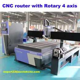 4: e roterande graveringsmaskin 4 Axis CNC -router med bord
