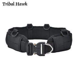 Tillbehör Taktiskt bälte Militär Airsoft Combat Molle Belt Men Paintball Hunting CS Shooting Training Soft Padded midjebälte justerbar