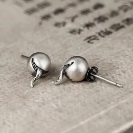 Studörhängen Zavorohin Vintage Real Antique 925 Sterling Silver Studs Men Women Punk Zombie Party Gift Jewelry