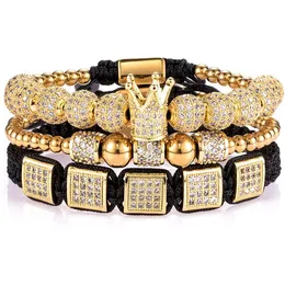 Braccialetti di fascino Bracciale da uomo Imperial Crown King Bracciale Oro CZ per uomo Luxury Bangle di bracciale di compleanno Gioielli Delivery Delivery Otcjo