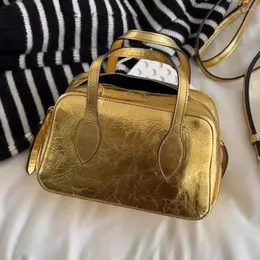 Umhängetaschen Golden 2024 Frau Tasche Modetrend Pu Girl Lady Handtasche Kosmetische Fall Geldbörsen TOTE Frauenhand für Frauen