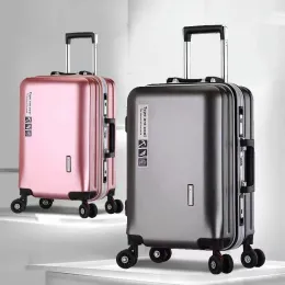 Luggage Luggage Trolley Case Durable Zipper Aluminum Frame Travel Case Female Business Scratch Resistant Wearresistant Password Box