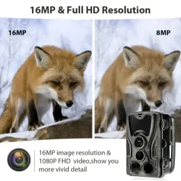 Камеры на открытом воздухе мини -тропа камера 4K 16MP 1080p Инфракрасное ночное движение активированная охотничья ловушка Игра IP66 Водонепроницаем