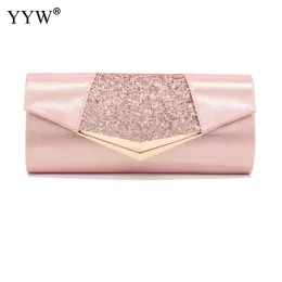 Väskor Fashion Crystal Sequin Evening Clutch Bag For Women 2023 Party Wedding Clutches Purse Female Pink Silver Wallet Bag Luxury Prom