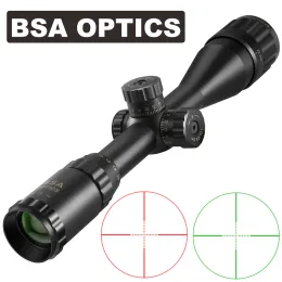 Scopes BSA Optics 416x44 ST Regulowany wzrok optyczny Zielony czerwony oświetlony rozrywki RiflesCope Scopes Taktyczne Airsoft Scope