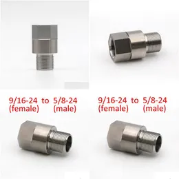 Fuel Filter 9/16-24 Female To 5/8-24 Male Adapter Stainless Steel Thread Soent Trap Threads Changer Ss Screw Converter Drop Delivery A Dhquf