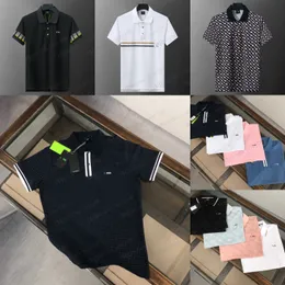 BOS Sommer New High End Casual Fashion Herren Polos Kragen Buntkontrast Kurzarm 100% Baumwolle S-3xl