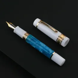 Ручки Majohn M400 Смоловая ручка № 6 Sliver x Gold EF/F Nib с конвертером Большой размер дизайн чернила Pen Offic