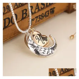 Party Favor Heart Jewelry Necklace I Love You To The Moon And Back Mom Pendants Mother Day Gift Drop Delivery Home Garden Festive Su Dhqkj