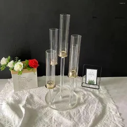 Candele 1pcs 5 teste a supporto acrilico tavolo da matrimonio fiore decorazione per feste domestiche