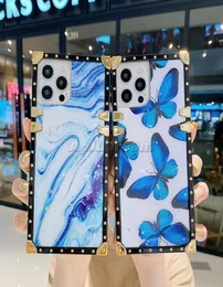 Fashion Women Women iPhone Case Blue Butterfly Dreamy Square Phone for iPhone 78Plus XR X XS 11 11Pro MAX 12MINI 12PRO FASTER SHIP2599074