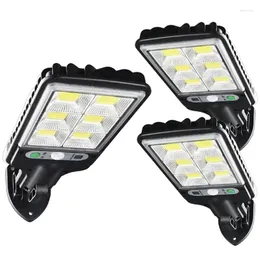 Lampada da parete 3Pack 72Cob Solar Street Lights Sensore PIR Sensore Dimmabile Giardino Outdoor IP65 Night Light