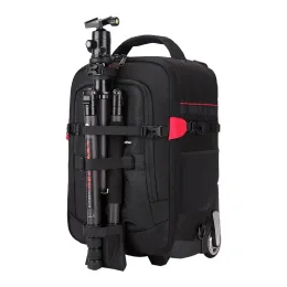 Carry-ons vnelstyle Professional DSLR Camera Trolley Suitcase Bag Video Photo Digital Camera Bagage Travel Trolley ryggsäck på hjul