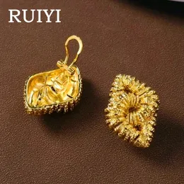 Brass Texture Knot Braided Chunky Earrings for Women Metal Gold Color Jewelry Personality Vintage European And American 240408