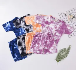 Kids Clothes Girls Boys Outfits Children Tie Dye Short Sleeve Tops Shorts 2pcssets Summer Fashion Boutique Baby Clothing Sets M1361150